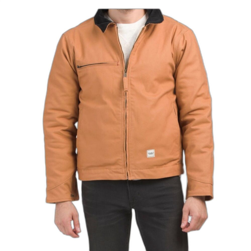 Eddie Bauer NWT Sz L  Brown Multi Pocket Men's Berber Lined Workwear Jacket